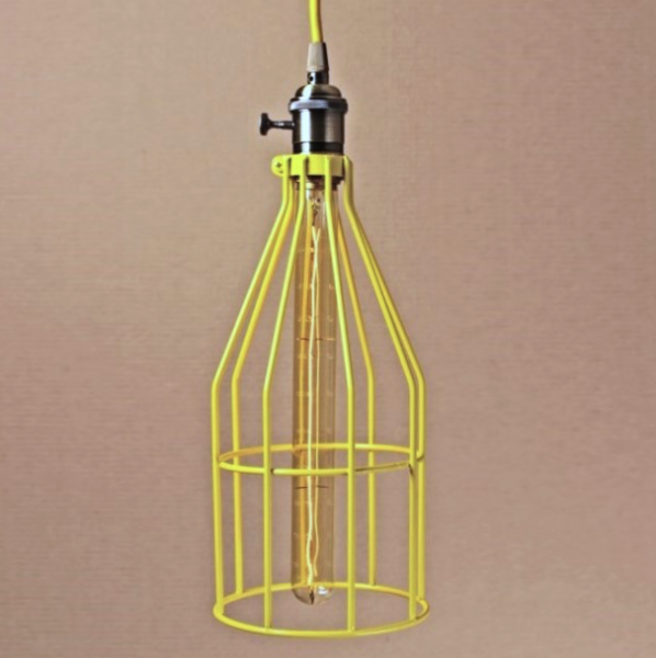 Подвесной светильник Wire Cage Pendant Twix Yellow Желтый Подвесной светильник Wire Cage Pendant Twix Yellow Желтый в Тюмени | Loft Concept
