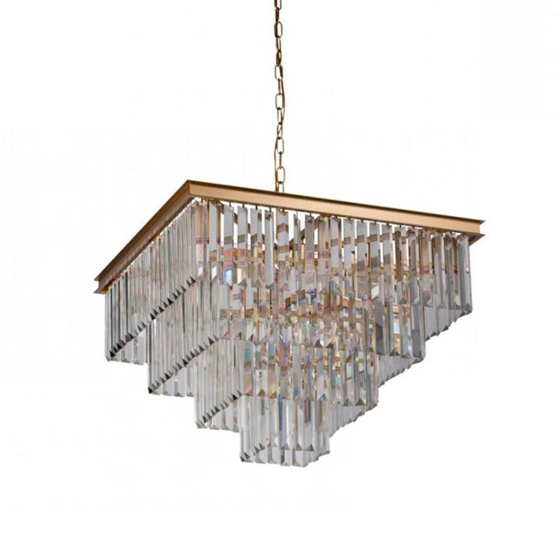 Квадратная Люстра RH 1920s Odeon GOLD iron Four layers Прозрачное Стекло 60х60 Золотой Прозрачное Стекло Квадратная Люстра RH 1920s Odeon GOLD iron Four layers Прозрачное Стекло 60х60 Золотой Прозрачное Стекло в Тюмени | Loft Concept