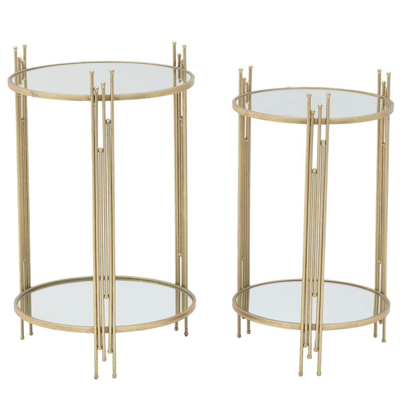 Комплект приставных столов Sarita Table Золотой Прозрачный Комплект приставных столов Sarita Table Золотой Прозрачный в Тюмени | Loft Concept