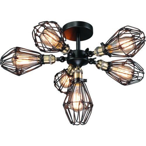 Потолочный светильник Loft Cage Top Pendant VI Черный Потолочный светильник Loft Cage Top Pendant VI Черный в Тюмени | Loft Concept