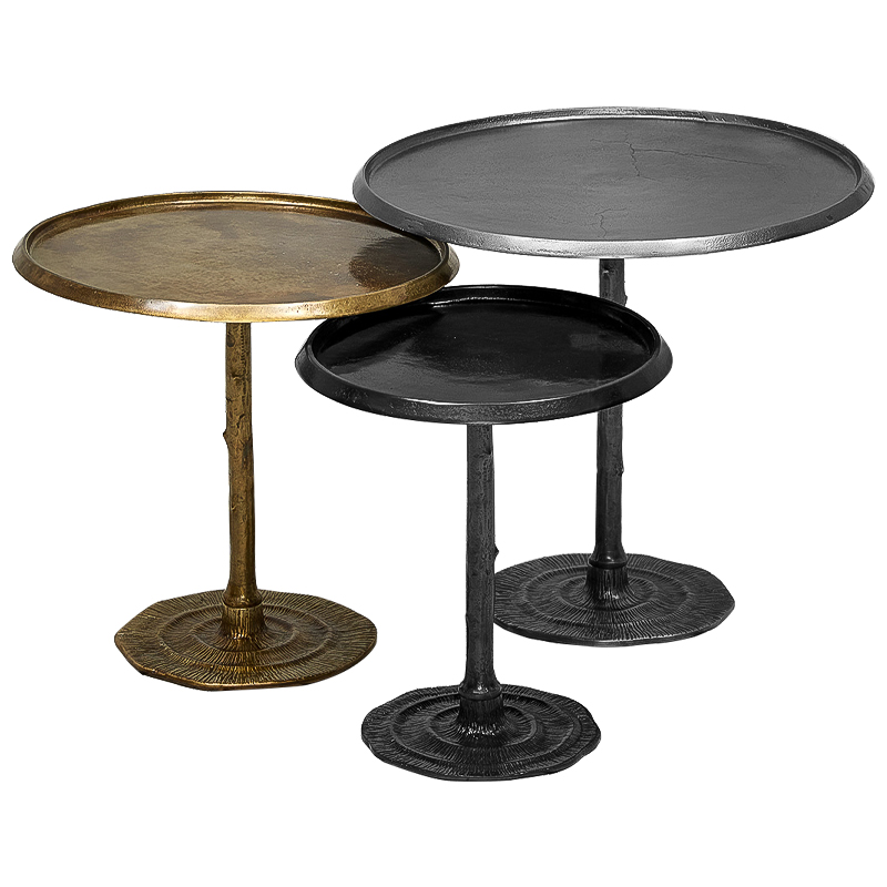 Набор приставных столиков Raimund side table Винтажная латунь Графит Набор приставных столиков Raimund side table Винтажная латунь Графит в Тюмени | Loft Concept