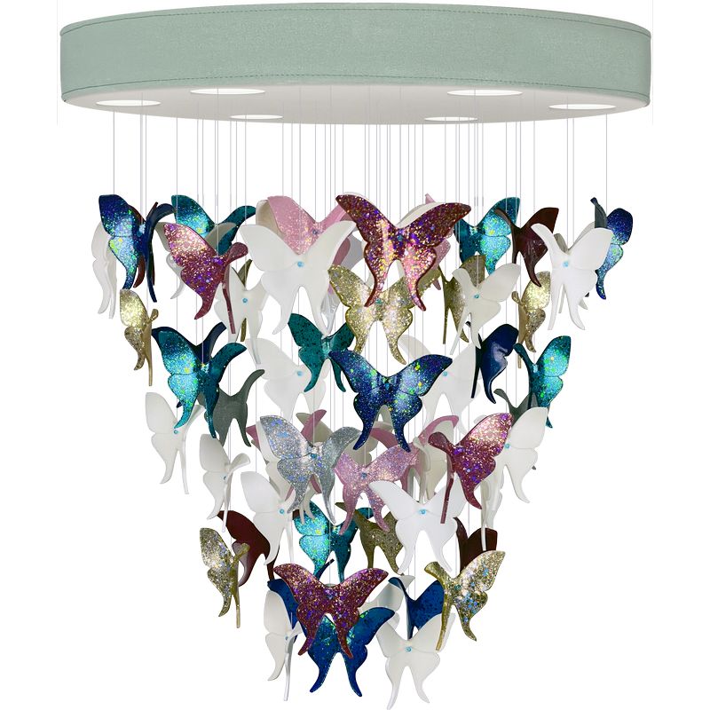 Люстра Цветные Бабочки Светло-Зеленая база Night Butterflies Chandelier Multi Color Зеленый Мульти Люстра Цветные Бабочки Светло-Зеленая база Night Butterflies Chandelier Multi Color Зеленый Мульти в Тюмени | Loft Concept