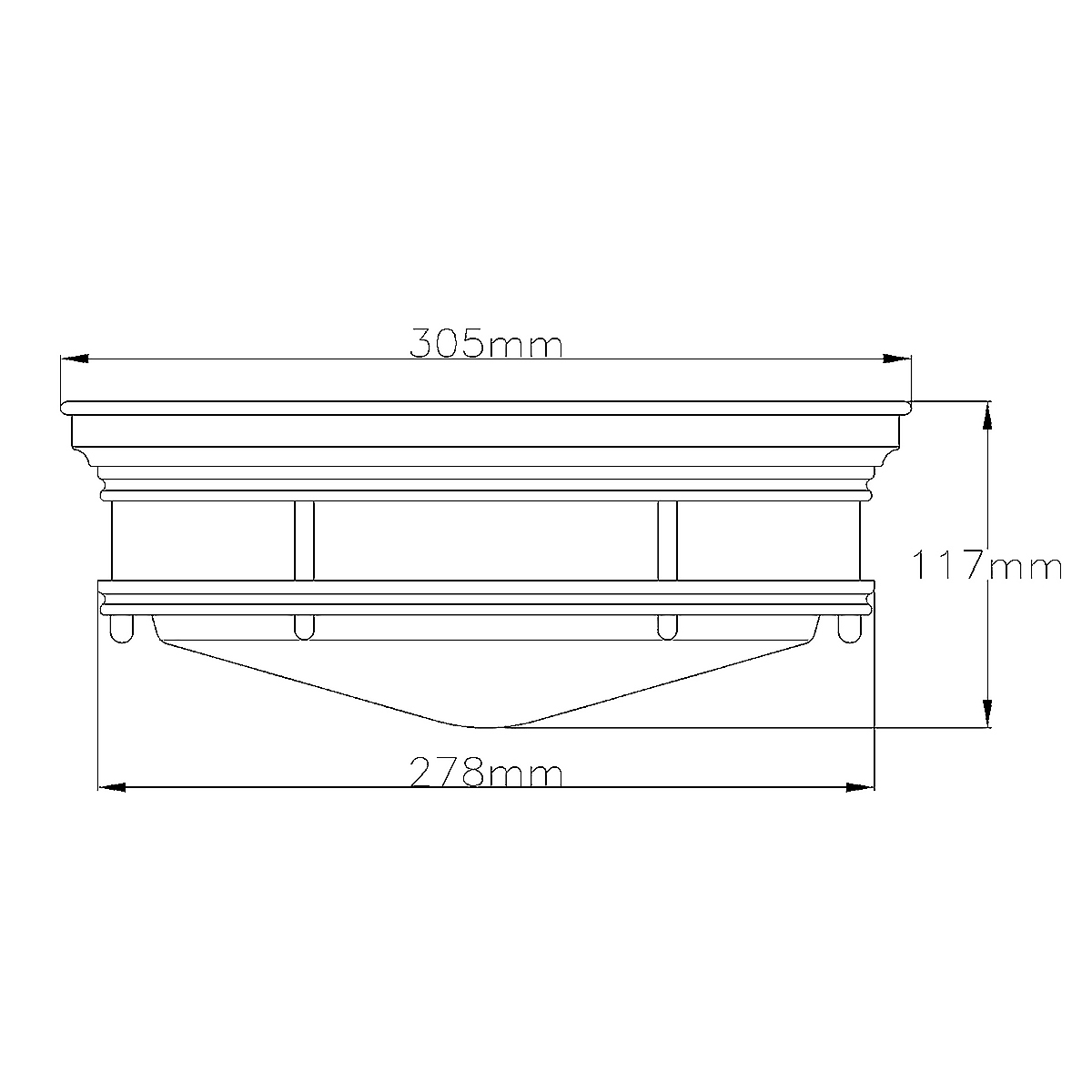 Потолочный светильник для ванных комнат со стеклянным плафоном в форме перевернутого конуса Hinkley в Тюмени