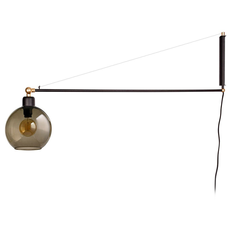 Бра Franco Wall Lamp Черный Латунь Янтарный Бра Franco Wall Lamp Черный Латунь Янтарный в Тюмени | Loft Concept