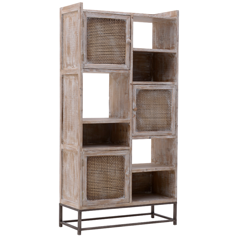 Стеллаж Rosita Wood Rack Бежево-серый Металлик винтаж Стеллаж Rosita Wood Rack Бежево-серый Металлик винтаж в Тюмени | Loft Concept