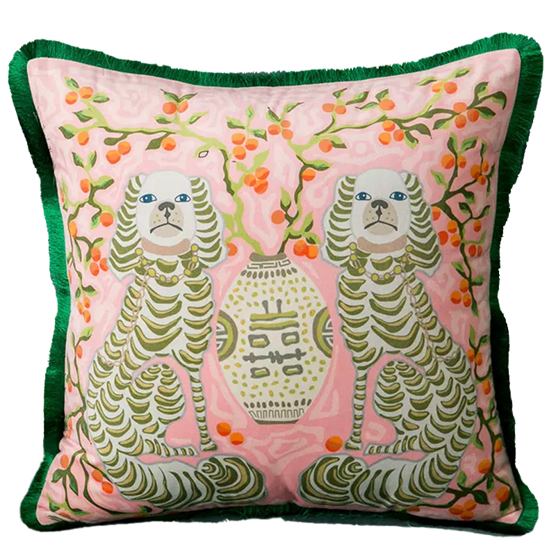 Декоративная подушка Two Dogs Pink Cushion Розовый Мульти Декоративная подушка Two Dogs Pink Cushion Розовый Мульти в Тюмени | Loft Concept