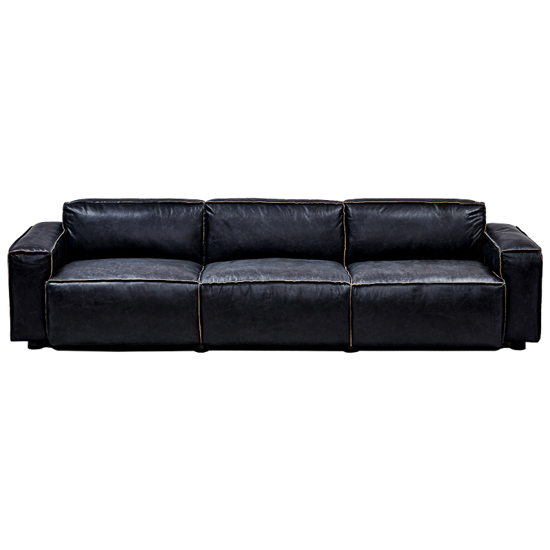Диван Osorio Leather Sofa Черный Диван Osorio Leather Sofa Черный в Тюмени | Loft Concept