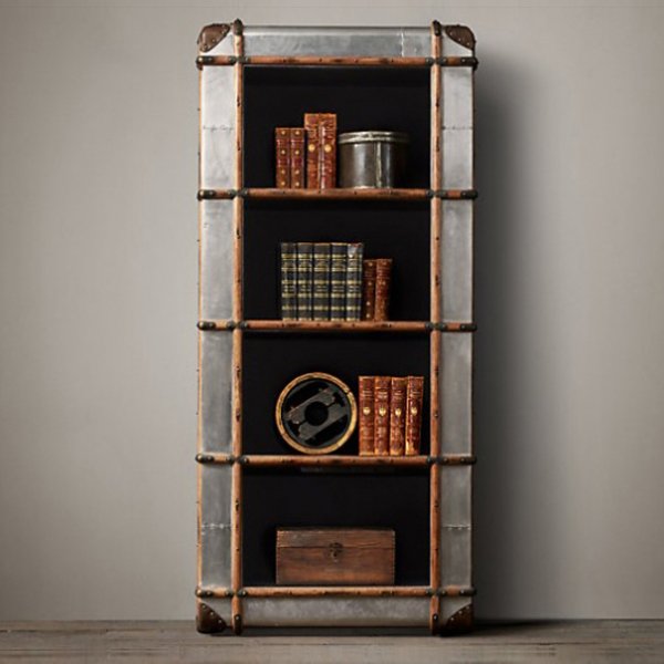 RH Richards Polished Aluminum Shelving Bookcase Алюминий Коричневый винтаж RH Richards Polished Aluminum Shelving Bookcase Алюминий Коричневый винтаж в Тюмени | Loft Concept