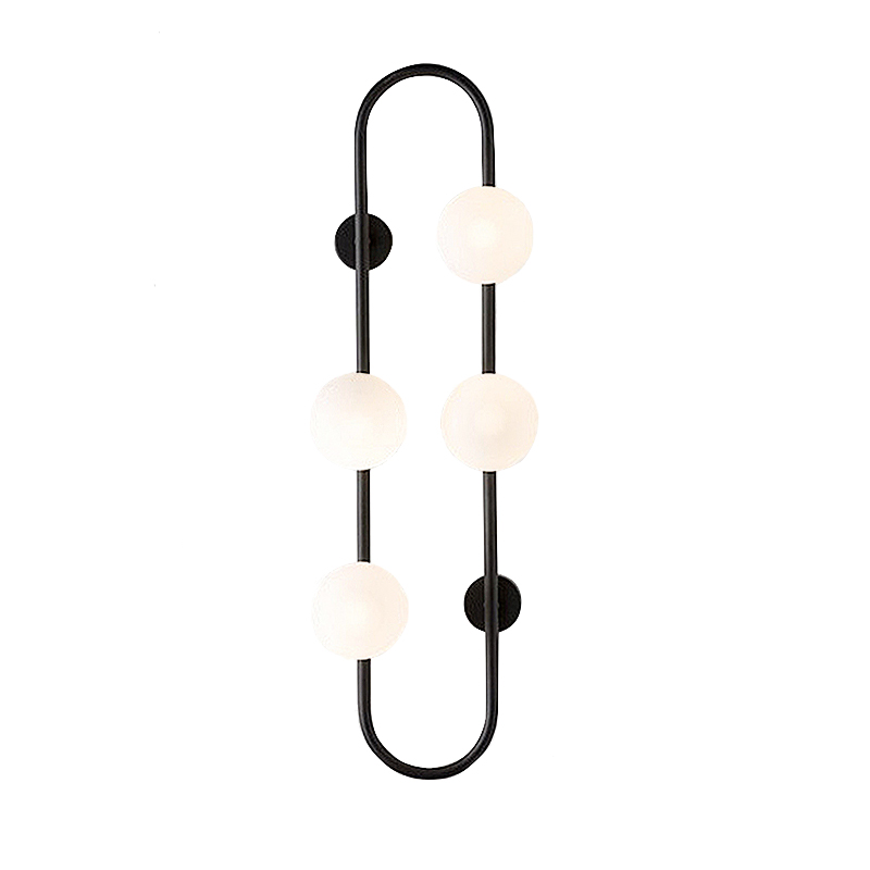 Бра HOOP WALL Lamp Black 4 Черный Белый Бра HOOP WALL Lamp Black 4 Черный Белый в Тюмени | Loft Concept