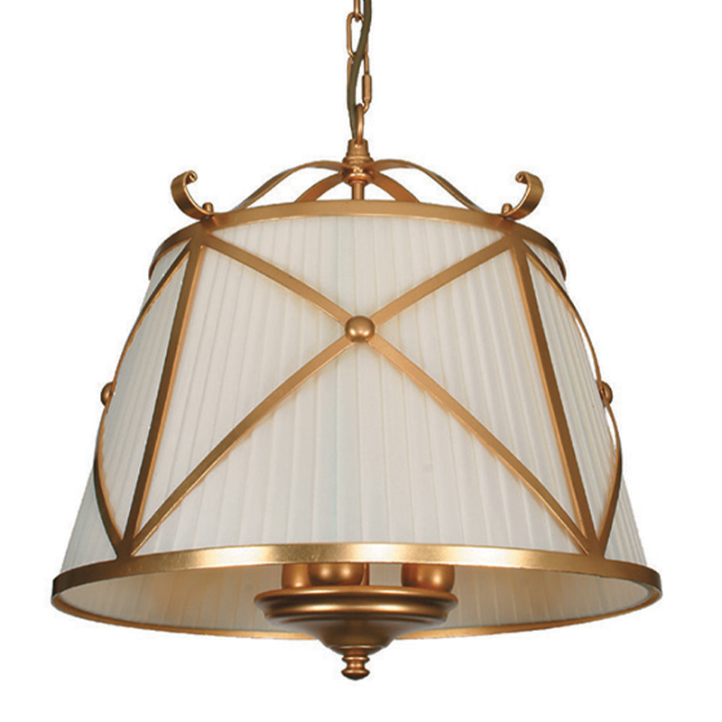 Люстра абажур Provence Lampshade Light Gold Chandelier Бежевый Золотой в Тюмени | Loft Concept 