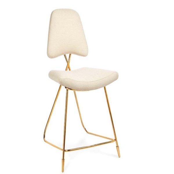 Барный стул Jonathan Adler Maxime Bar stool Бежево-серый Золотой Барный стул Jonathan Adler Maxime Bar stool Бежево-серый Золотой в Тюмени | Loft Concept