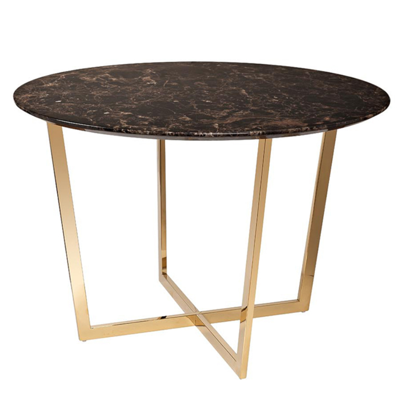Обеденный стол Dining table Jacques round Brown Коричневый Золотой Обеденный стол Dining table Jacques round Brown Коричневый Золотой в Тюмени | Loft Concept
