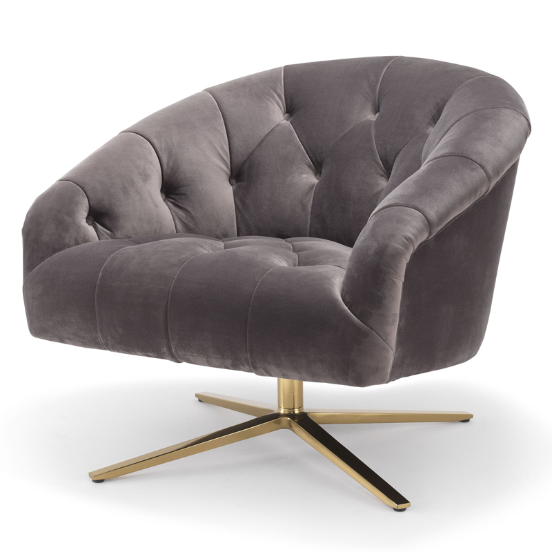 Кресло Eichholtz Swivel Chair Gardner Серый (Gray) Латунь Кресло Eichholtz Swivel Chair Gardner Серый (Gray) Латунь в Тюмени | Loft Concept