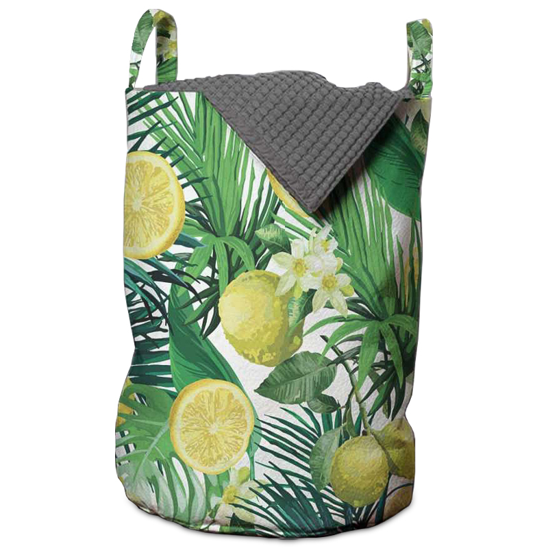 Корзина Tropical Lemons Basket Зеленый Белый Желтый Корзина Tropical Lemons Basket Зеленый Белый Желтый в Тюмени | Loft Concept