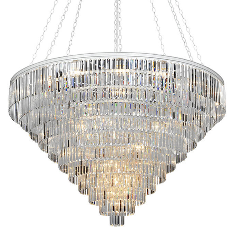 Большая Многоярусная люстра ODEON CLEAR GLASS 11-TIER диаметр 160 см Белый в Тюмени | Loft Concept 