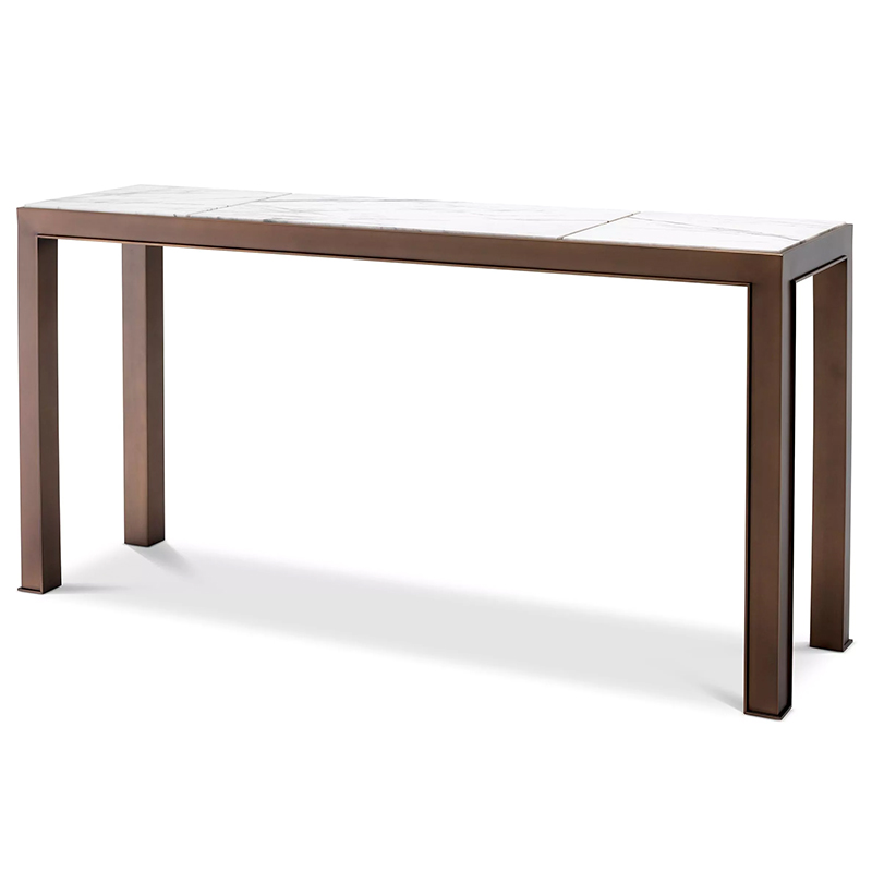 Консоль Eichholtz Console Table Tardieu Белый Мрамор Bianco Бронза Винтажная латунь Консоль Eichholtz Console Table Tardieu Белый Мрамор Bianco Бронза Винтажная латунь в Тюмени | Loft Concept