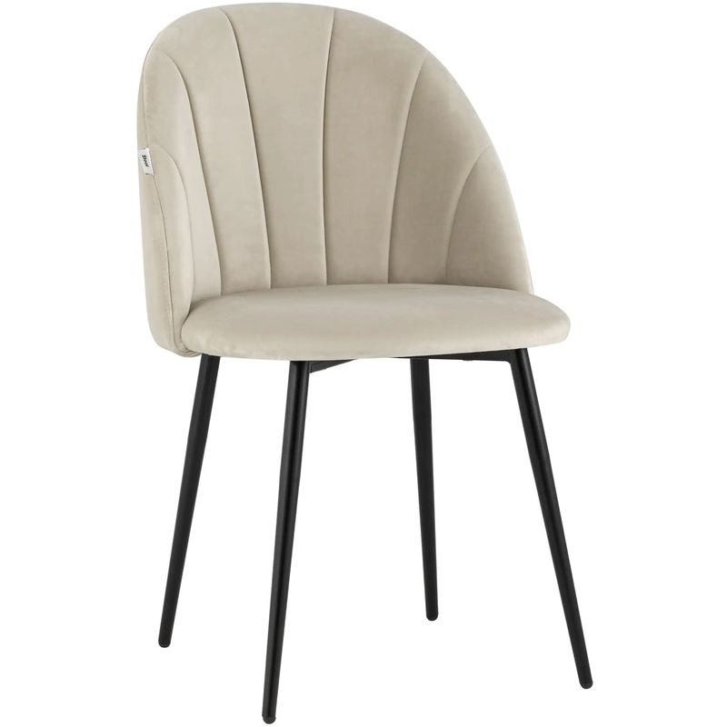 Стул Balsari S Chair Молочный Велюр Черные ножки Молочный Черный Стул Balsari S Chair Молочный Велюр Черные ножки Молочный Черный в Тюмени | Loft Concept