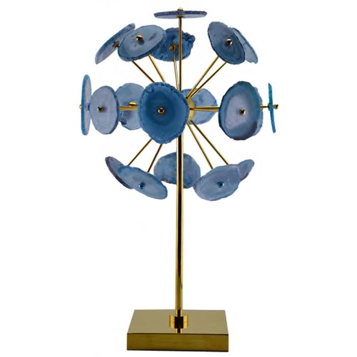 Аксессуар Agate Burst Brass Blue Золотой Сапфирово-синий Аксессуар Agate Burst Brass Blue Золотой Сапфирово-синий в Тюмени | Loft Concept