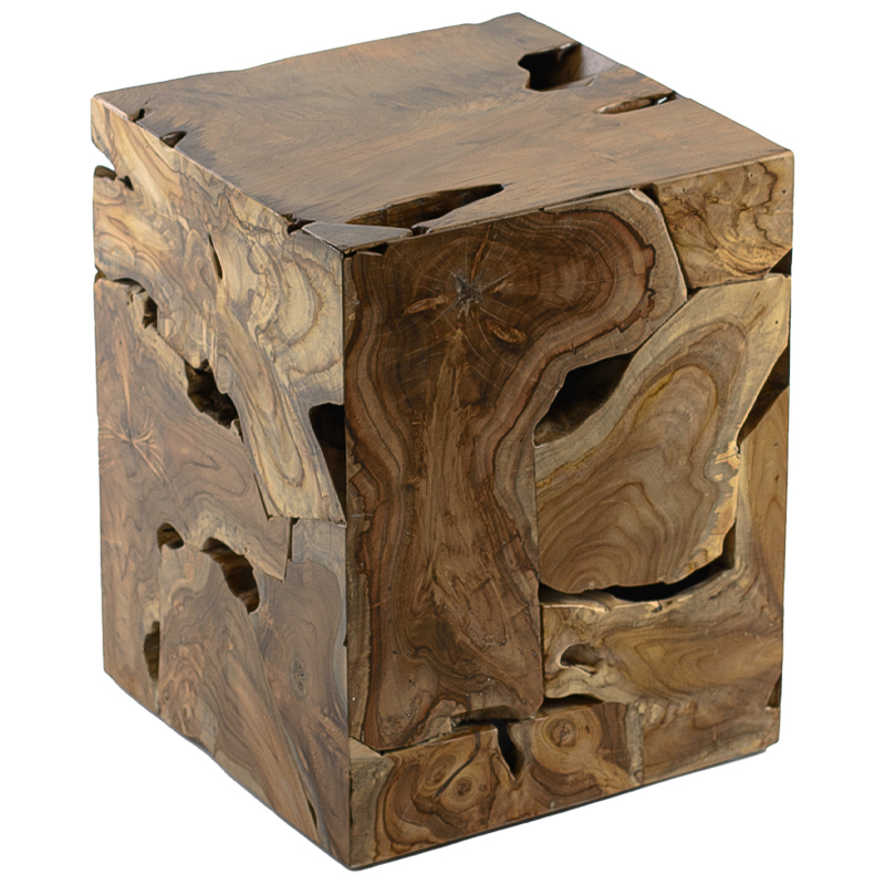 Приставной стол Wooden Cube Side Table Коричневый Приставной стол Wooden Cube Side Table Коричневый в Тюмени | Loft Concept