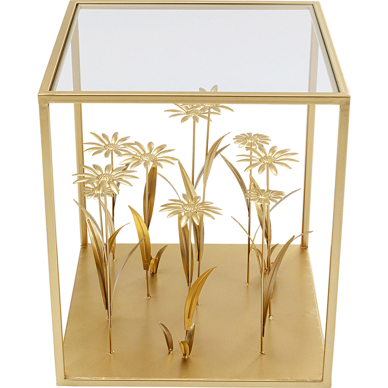 Приставной стол Golden Flowers Золотой Прозрачный Приставной стол Golden Flowers Золотой Прозрачный в Тюмени | Loft Concept