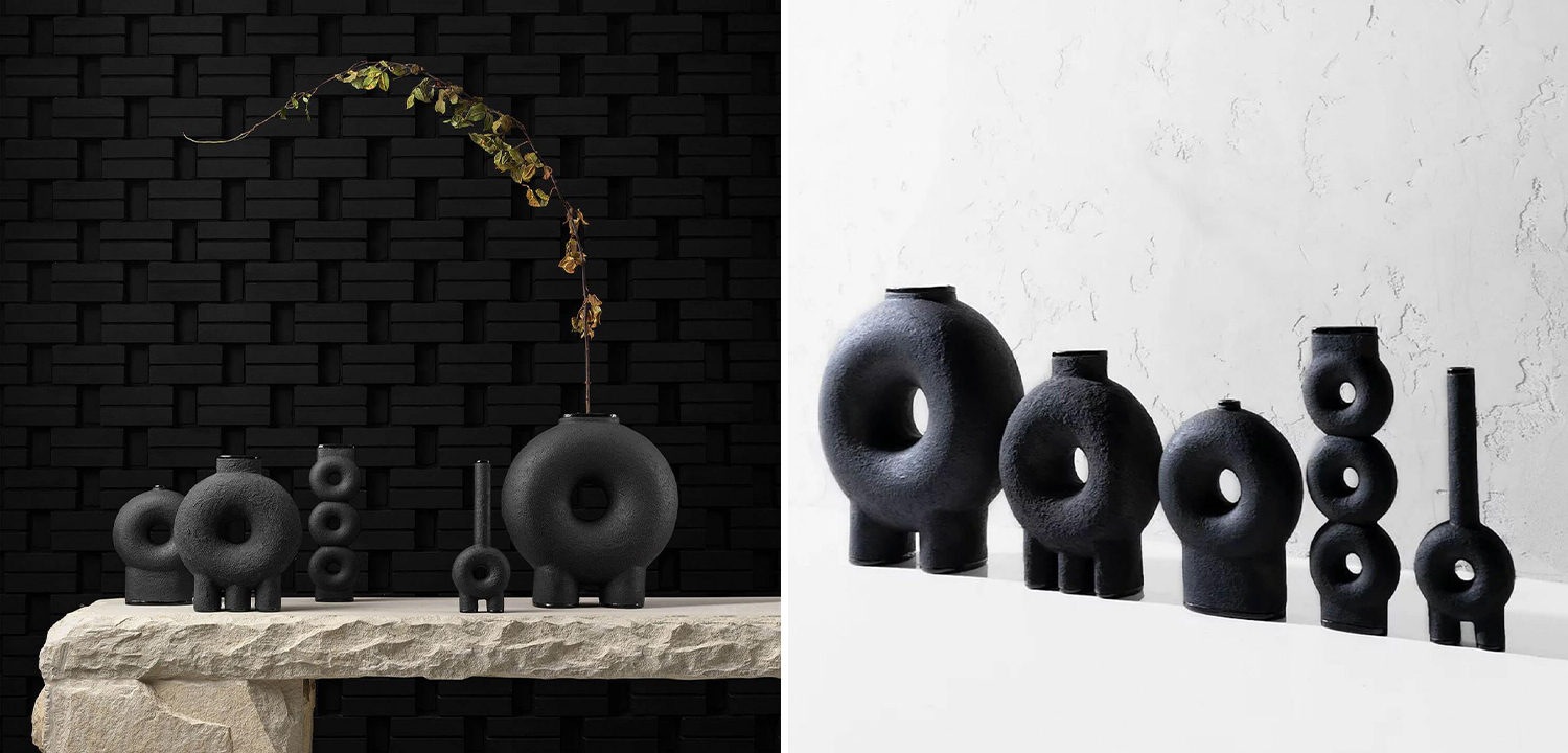 Ваза дизайнерская Черная Two Legs Sculpted Ceramic Vase by Faina - фото