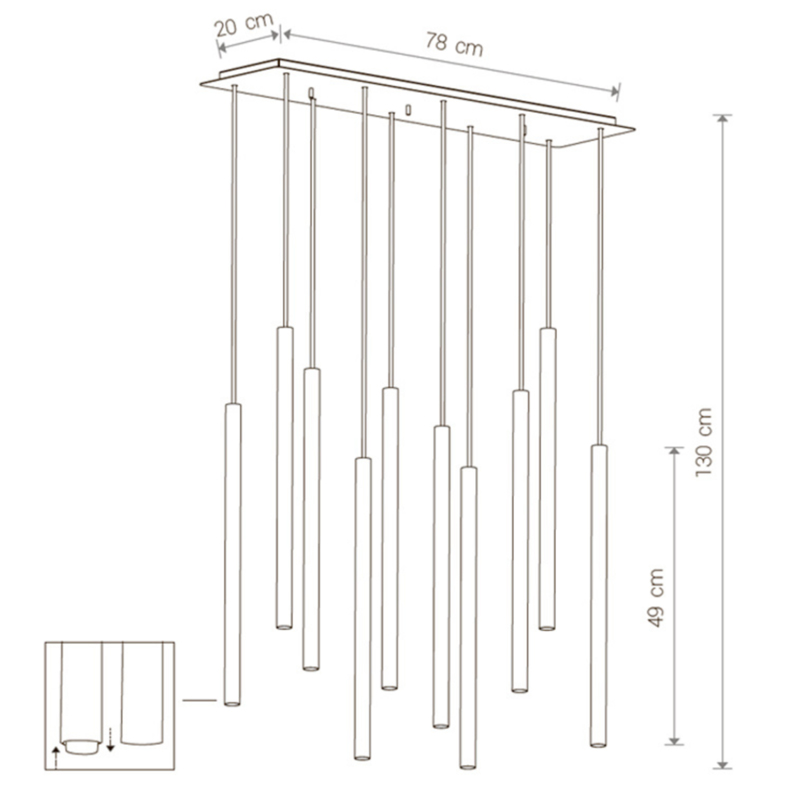 Светильник Trumpet Rectangle Black 10 плафонов Светильник Trumpet Rectangle Black 10 плафонов в Тюмени