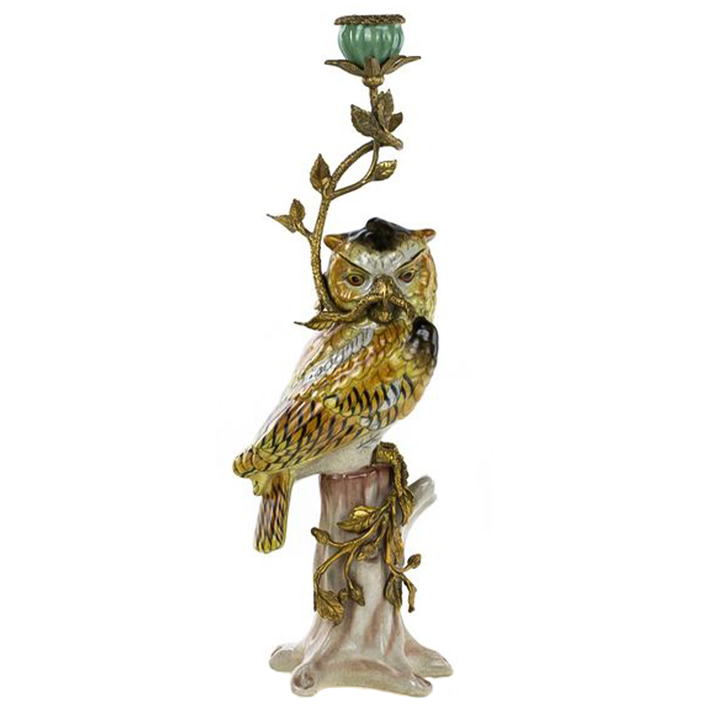 Подсвечник Owl Bronze Branch Candlestick Бронза Желтый Коричневый Подсвечник Owl Bronze Branch Candlestick Бронза Желтый Коричневый в Тюмени | Loft Concept