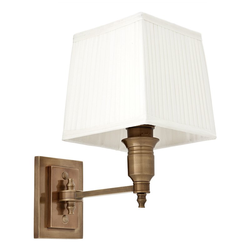 Бра Wall Lamp Lexington Single Brass+White Латунь Античная полированная Белый Бра Wall Lamp Lexington Single Brass+White Латунь Античная полированная Белый в Тюмени | Loft Concept