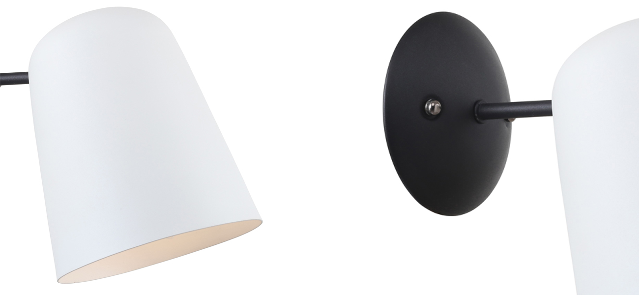 Бра с черным каркасом и белым плафоном Retro Future - фото