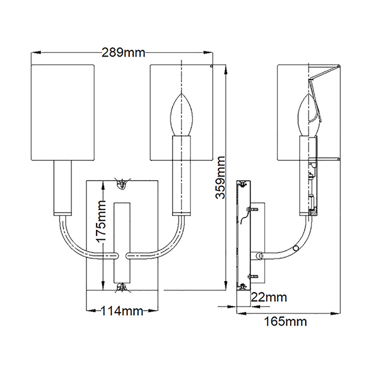 Бра с прямоугольным основанием и 2-мя белыми цилиндрическими льняными абажурами Feiss в Тюмени