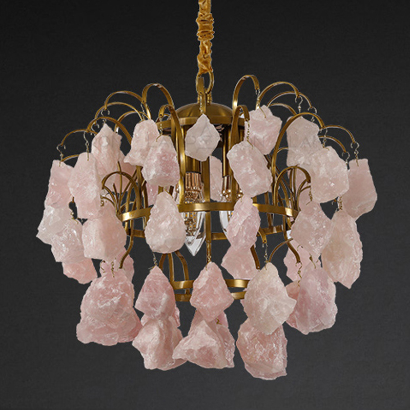 Hardis Pink stone Chandelier 30 Латунь Дымчатая Роза Hardis Pink stone Chandelier 30 Латунь Дымчатая Роза в Тюмени | Loft Concept