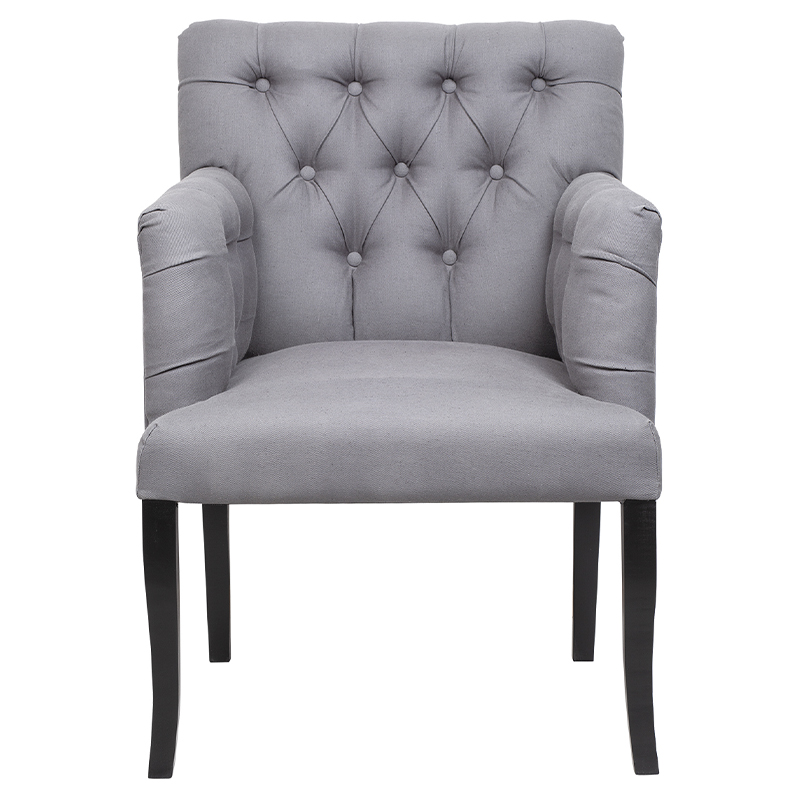 Кресло Addison Chic Armchair grey flax Серый Черный Кресло Addison Chic Armchair grey flax Серый Черный в Тюмени | Loft Concept