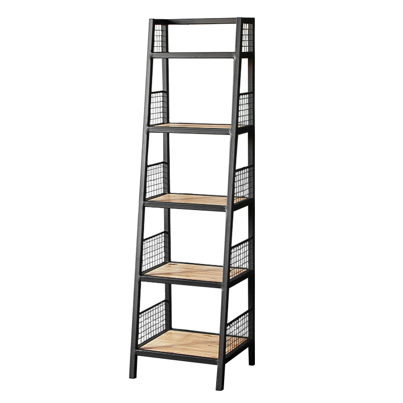Стеллаж Kiyan Black Industrial Metal Rust Rack Черный Древесина Стеллаж Kiyan Black Industrial Metal Rust Rack Черный Древесина в Тюмени | Loft Concept
