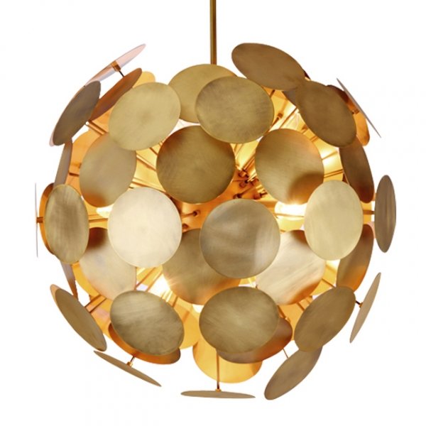 Люстра Metal Disc Chandelier Латунь Люстра Metal Disc Chandelier Латунь в Тюмени | Loft Concept