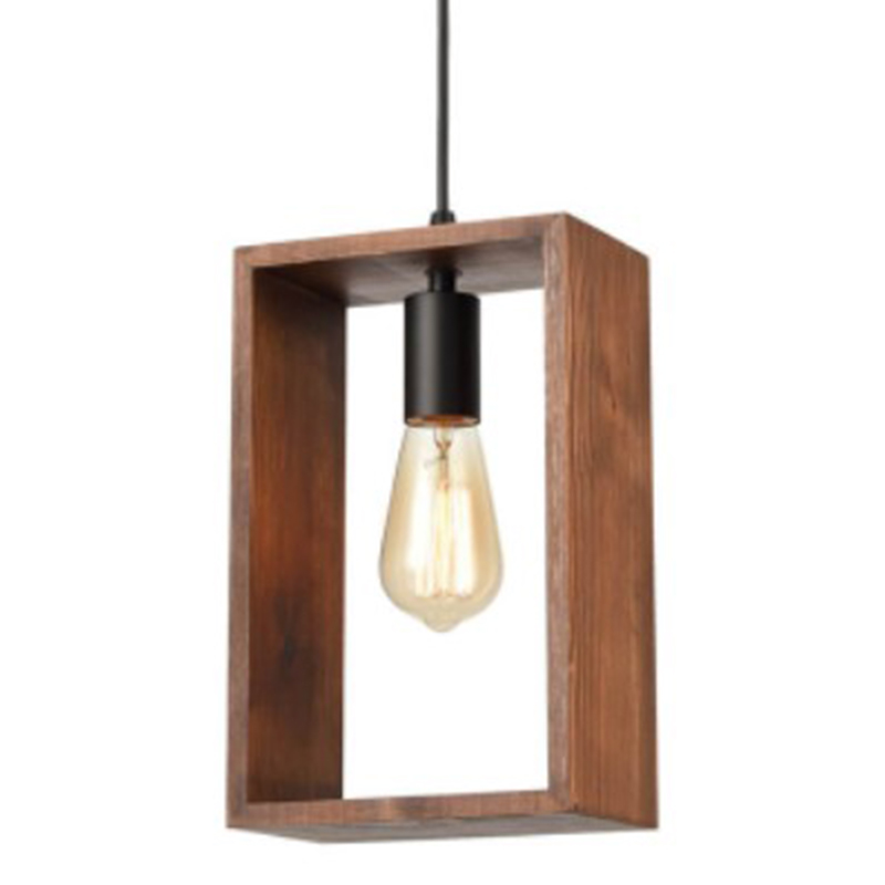 Подвесной светильник Bismark Wooden Коричневый Черный Подвесной светильник Bismark Wooden Коричневый Черный в Тюмени | Loft Concept