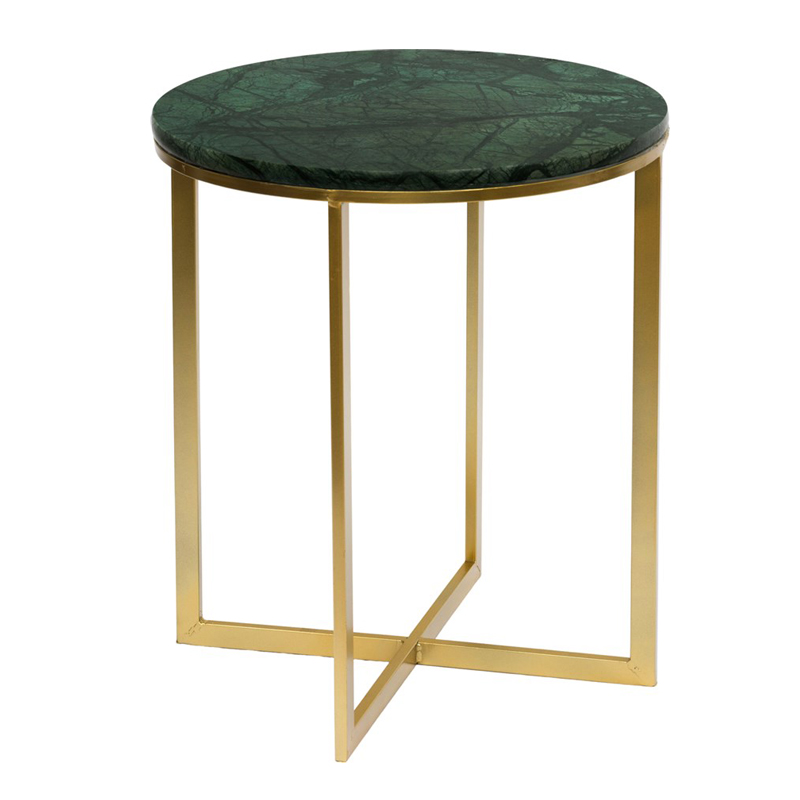 Приставной стол Round Table Marble green Золотой Малахит (зеленый) Приставной стол Round Table Marble green Золотой Малахит (зеленый) в Тюмени | Loft Concept