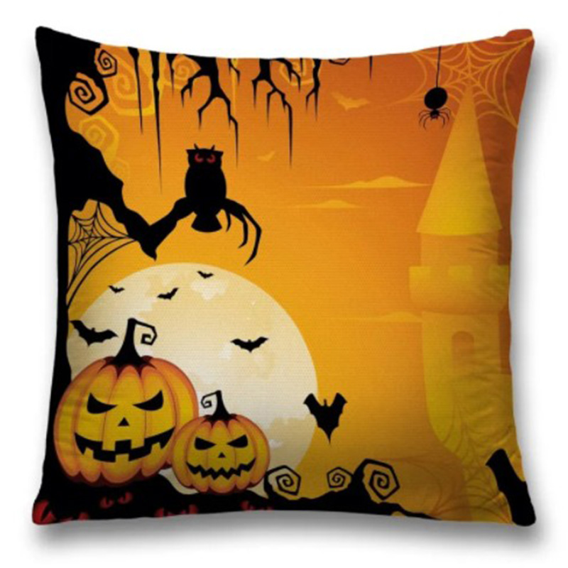 Подушка Halloween Evening Черный Оранжевый Подушка Halloween Evening Черный Оранжевый в Тюмени | Loft Concept