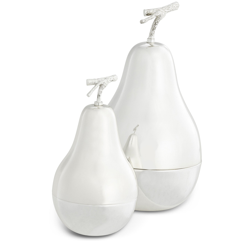 Комплект шкатулок Eichholtz Box Pear Set of 2 Silver Серебряный Комплект шкатулок Eichholtz Box Pear Set of 2 Silver Серебряный в Тюмени | Loft Concept