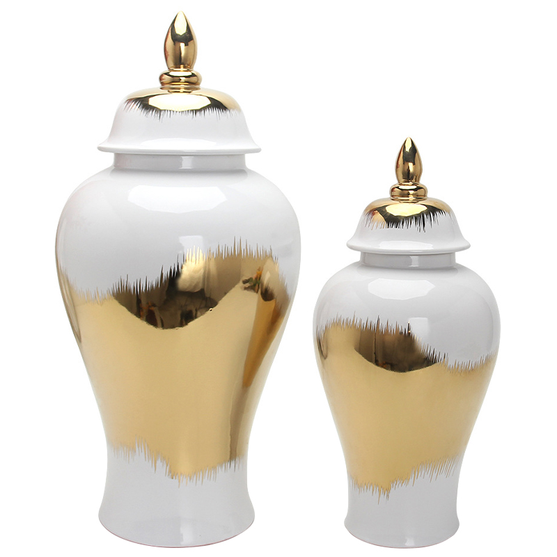 Ваза с крышкой White Gold Spot Vase Золотой Белый Ваза с крышкой White Gold Spot Vase Золотой Белый в Тюмени | Loft Concept