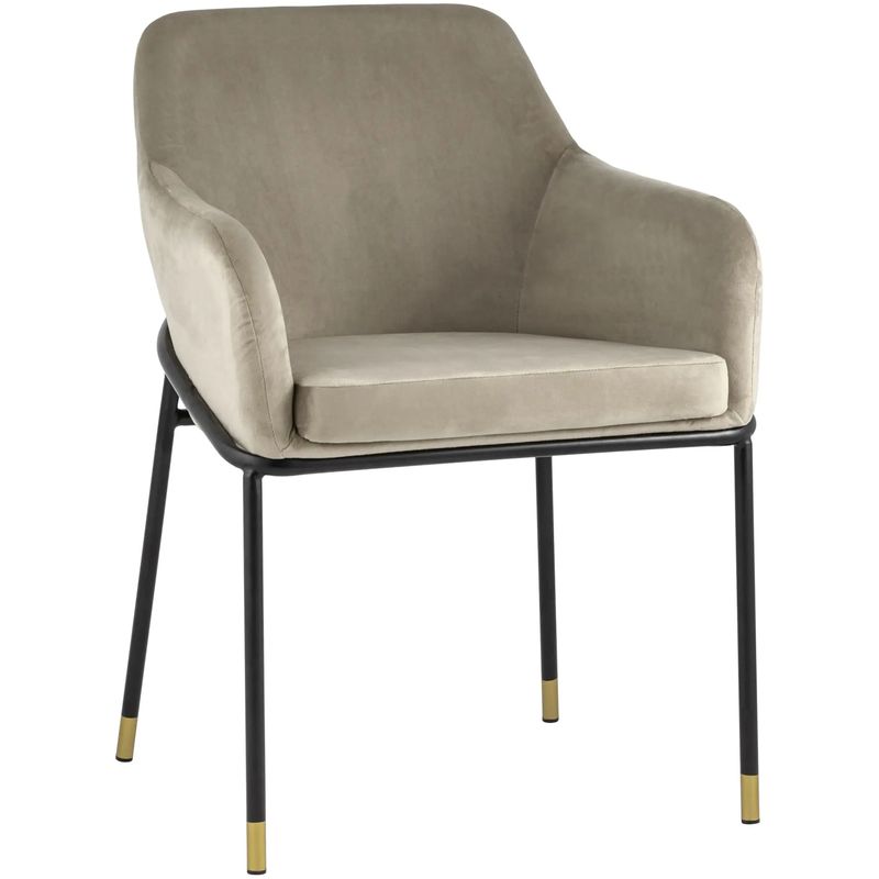 Стул Sandra Chair Велюр цвет Шампань Шампань Черный Стул Sandra Chair Велюр цвет Шампань Шампань Черный в Тюмени | Loft Concept