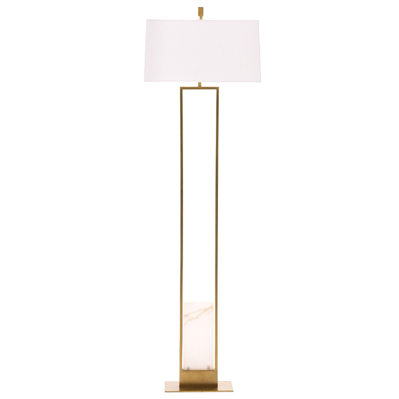 Торшер Arteriors MARKHAM FLOOR LAMP Brass Латунь Белый Торшер Arteriors MARKHAM FLOOR LAMP Brass Латунь Белый в Тюмени | Loft Concept