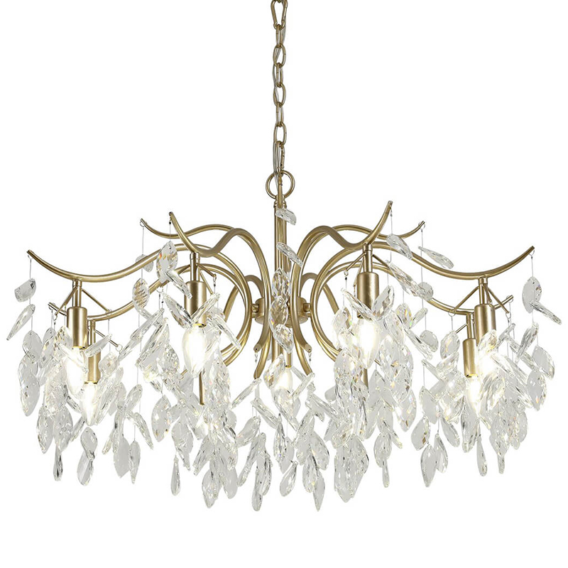 Люстра Hanging Crystal Leaves Chandelier 83 матовое золото Прозрачный (Transparent) Люстра Hanging Crystal Leaves Chandelier 83 матовое золото Прозрачный (Transparent) в Тюмени | Loft Concept