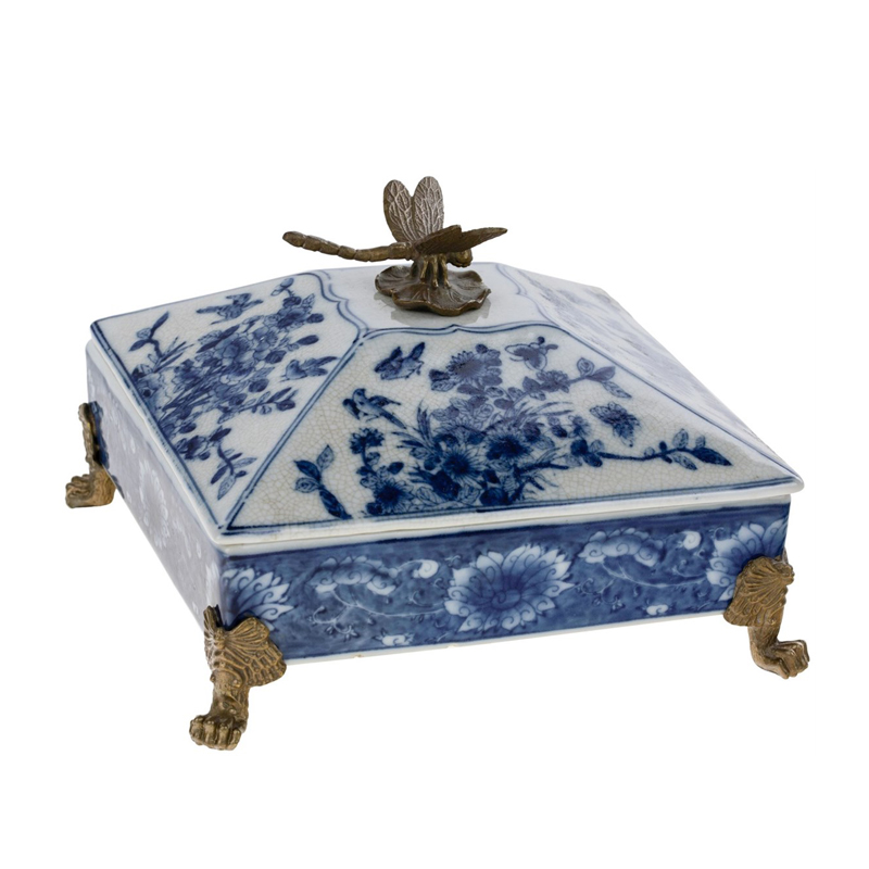 Шкатулка Dragonfly Holder bronze Бронза Белый Шкатулка Dragonfly Holder bronze Бронза Белый в Тюмени | Loft Concept