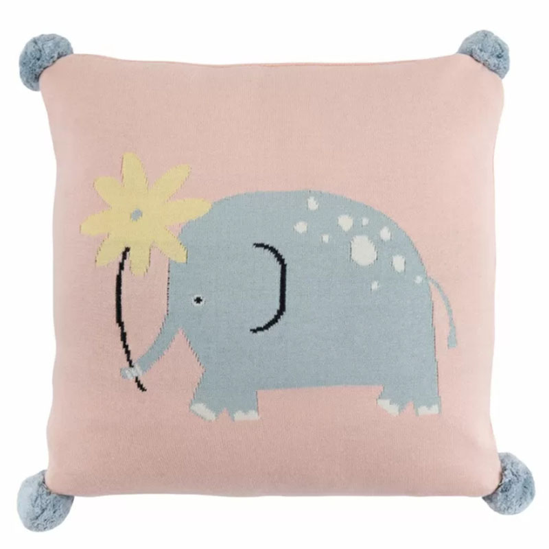 Подушка с помпонами Blue Elephant Мульти Подушка с помпонами Blue Elephant Мульти в Тюмени | Loft Concept