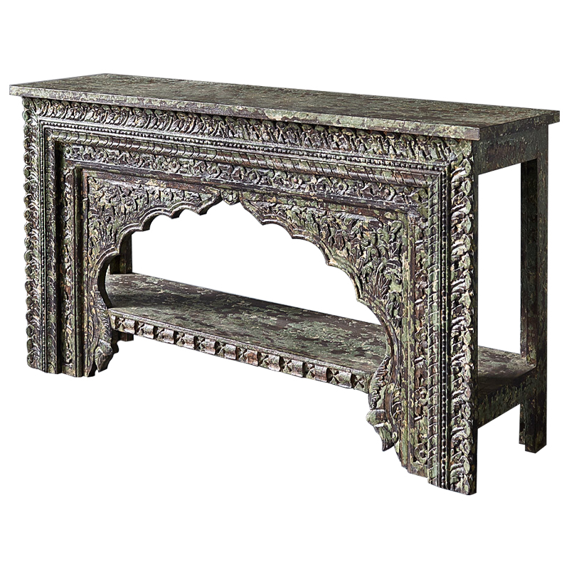 Консоль Manju Console Античный зеленый Консоль Manju Console Античный зеленый в Тюмени | Loft Concept