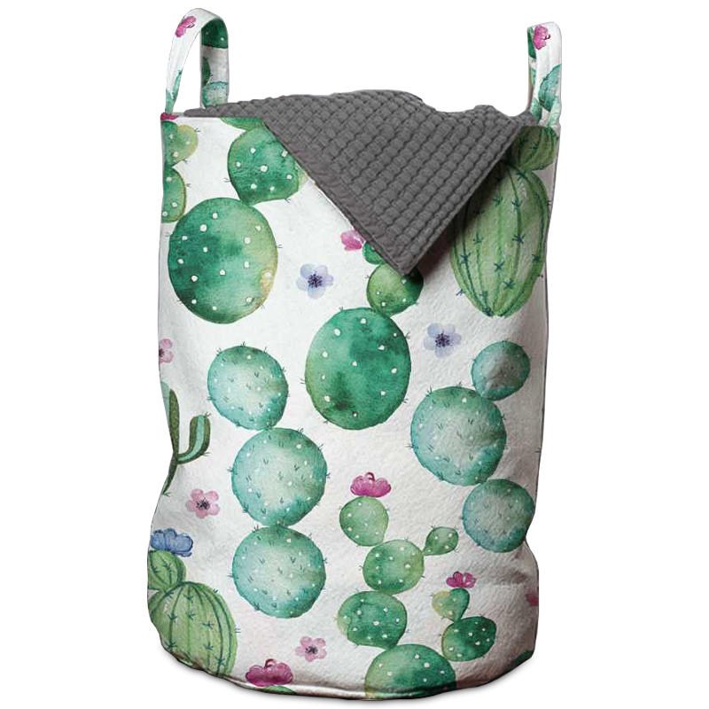 Корзина Cactus Pattern Basket Зеленый Белый Корзина Cactus Pattern Basket Зеленый Белый в Тюмени | Loft Concept