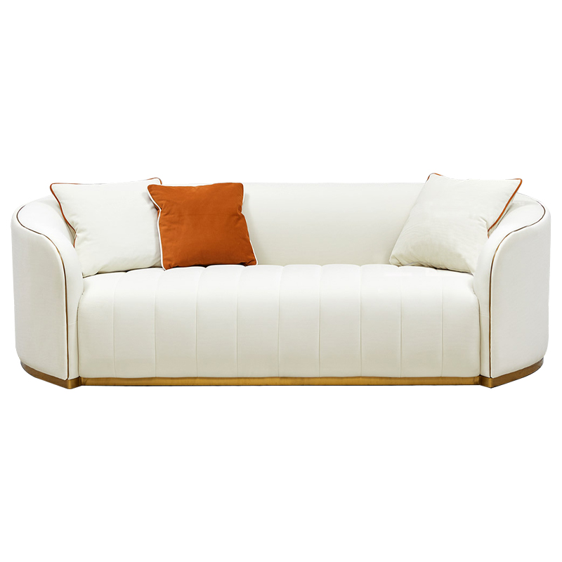 Диван Montel Sofa Молочный Оранжевый Латунь Диван Montel Sofa Молочный Оранжевый Латунь в Тюмени | Loft Concept