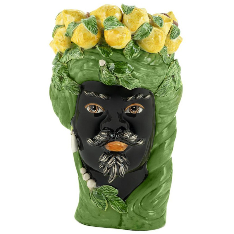 Ваза Vase Lemon Head Man Green Зеленый Желтый Черный Ваза Vase Lemon Head Man Green Зеленый Желтый Черный в Тюмени | Loft Concept
