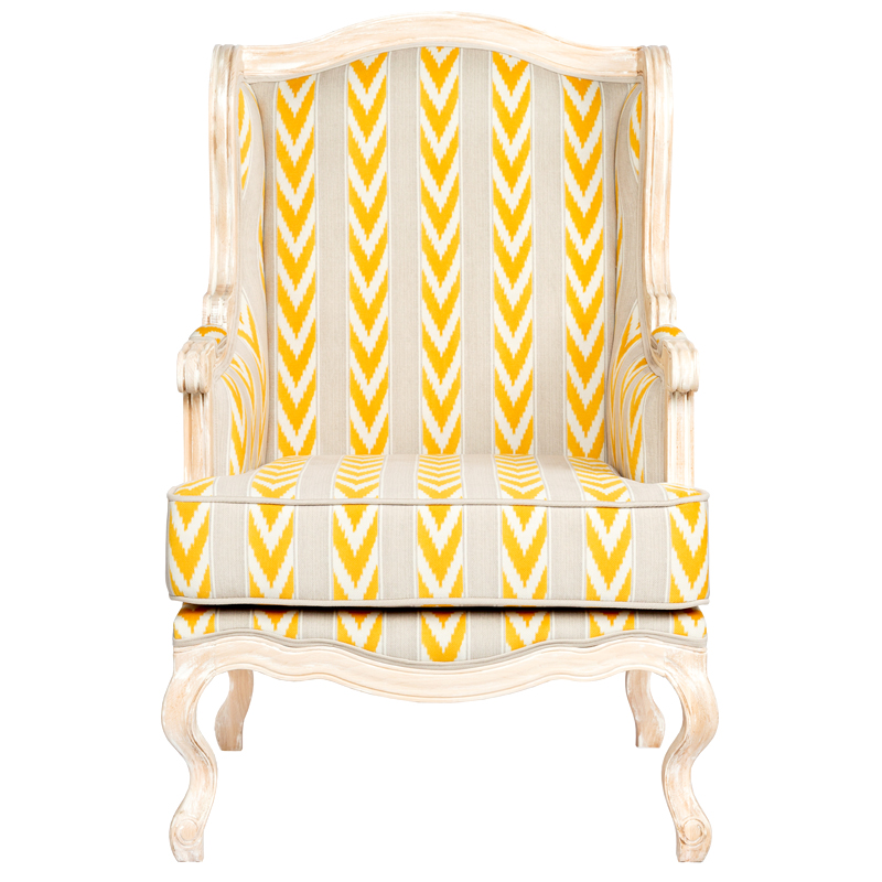 Кресло Ikat Pattern с желтым узором Белый Желтый Бежевый Кресло Ikat Pattern с желтым узором Белый Желтый Бежевый в Тюмени | Loft Concept