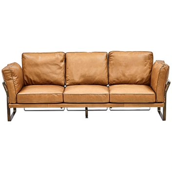 Диван кожаный Didier Beige Leather Sofa Бежевый Диван кожаный Didier Beige Leather Sofa Бежевый в Тюмени | Loft Concept